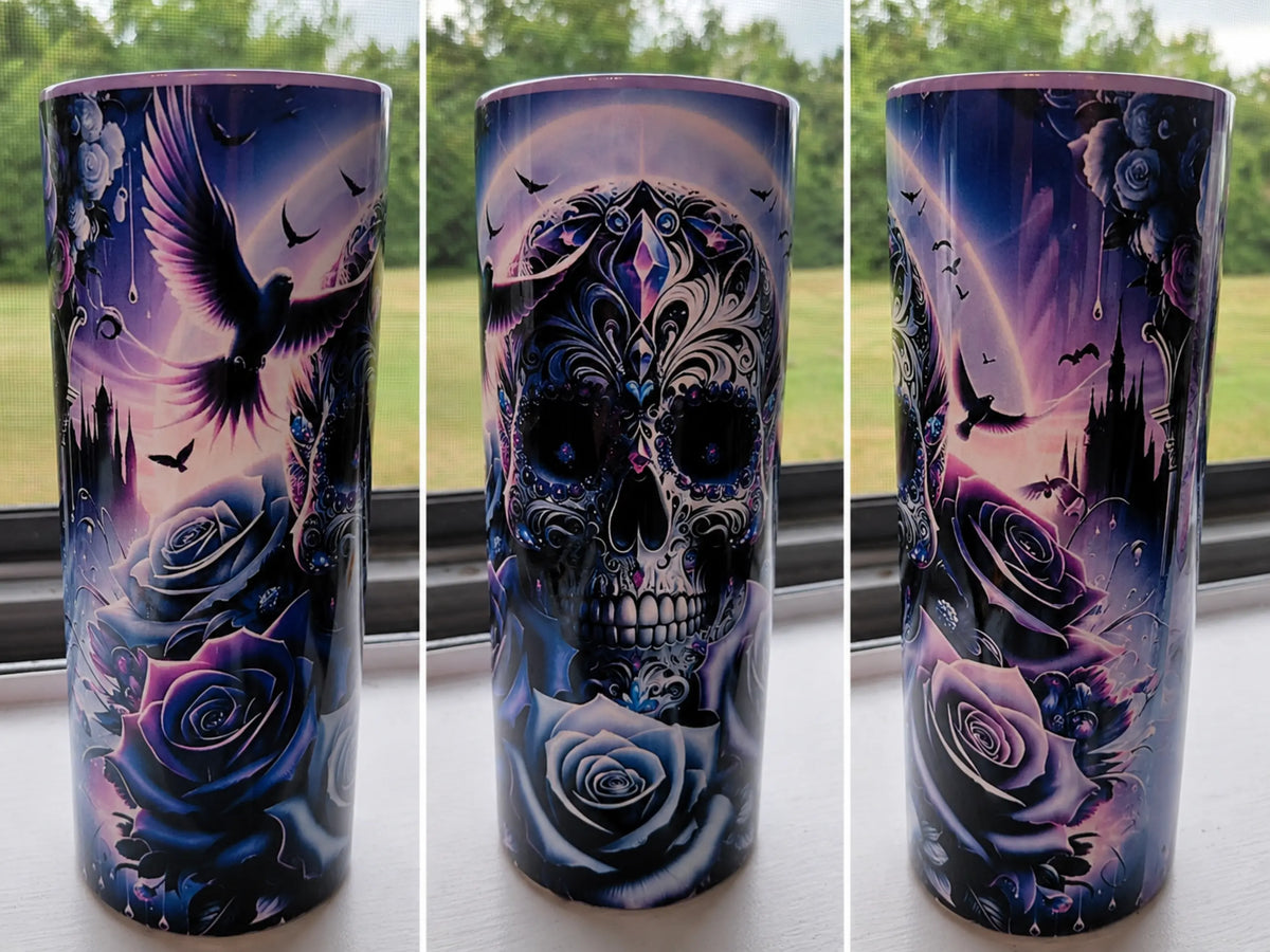 purple black skull