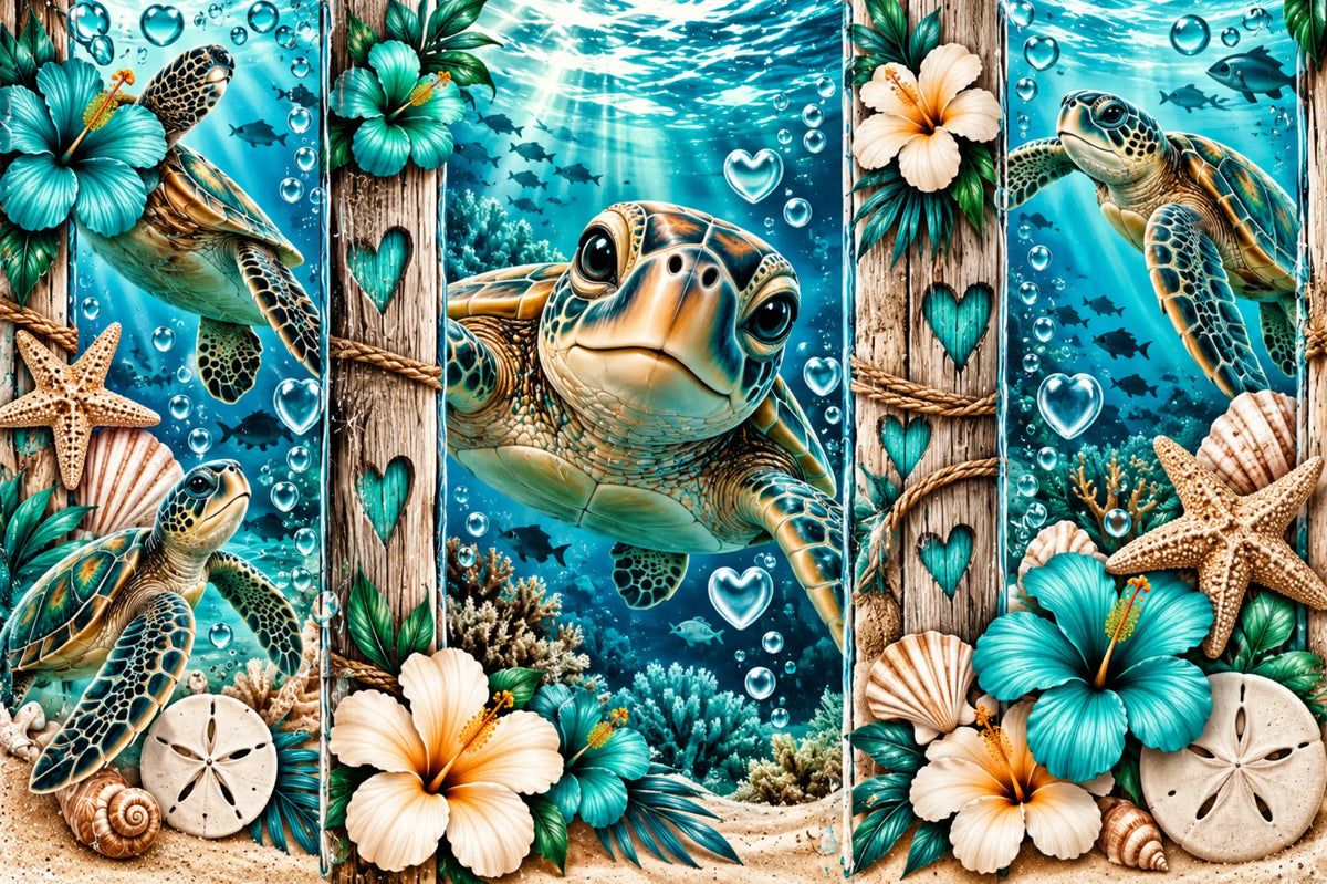 turtles under the sea