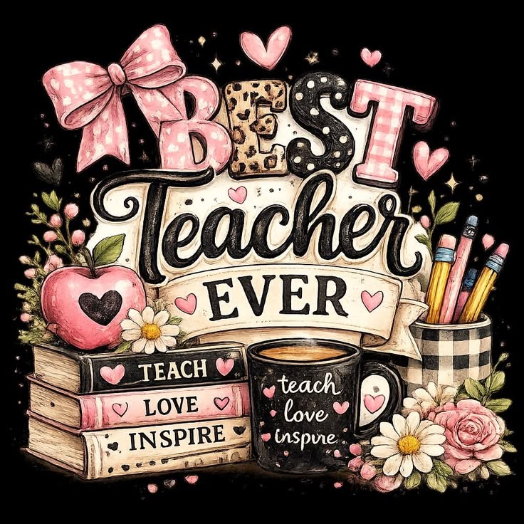 best teacher black pink