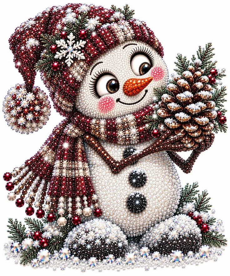 snowman pinecone