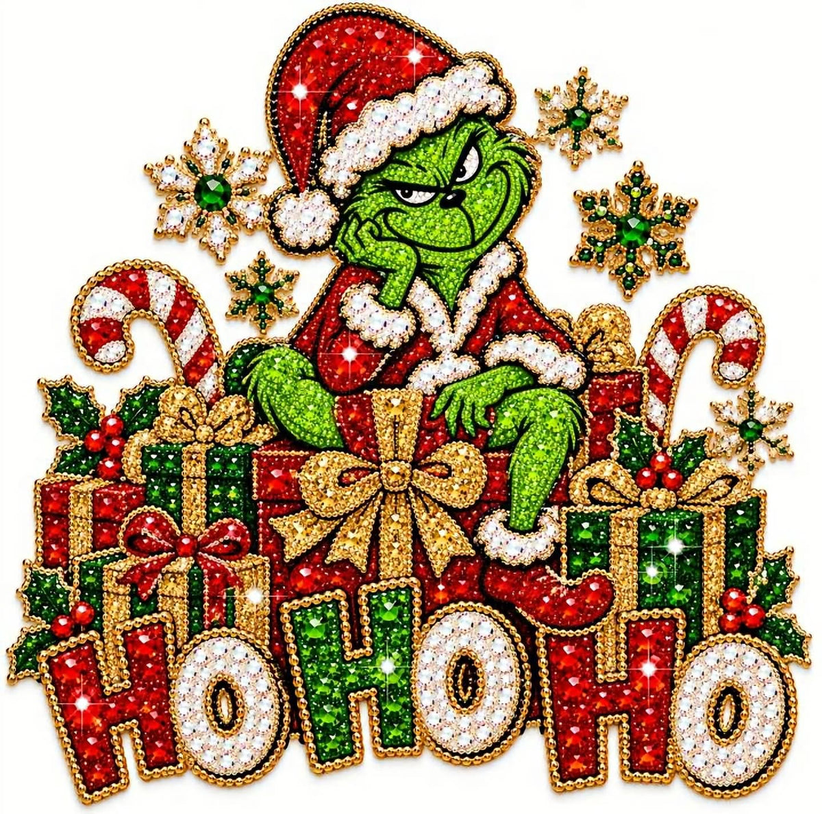 rhinestone template grinch hohoho