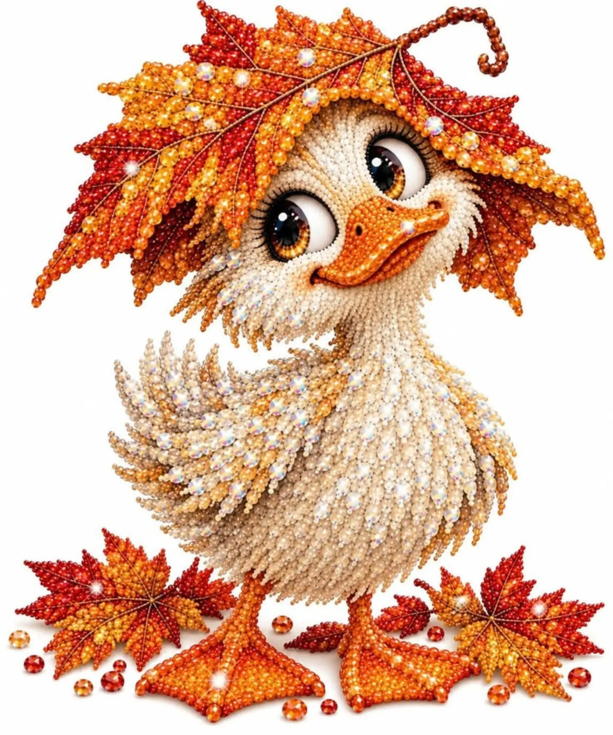 ducky with leaves on head
