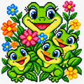 3 frogs family