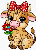 cow with flower