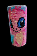 Pink dragon rhinestone tumbler